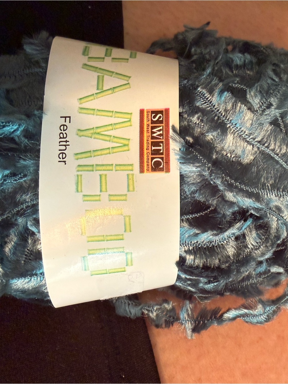 Yarn, Feather Decorative Yarn - Teal Blue